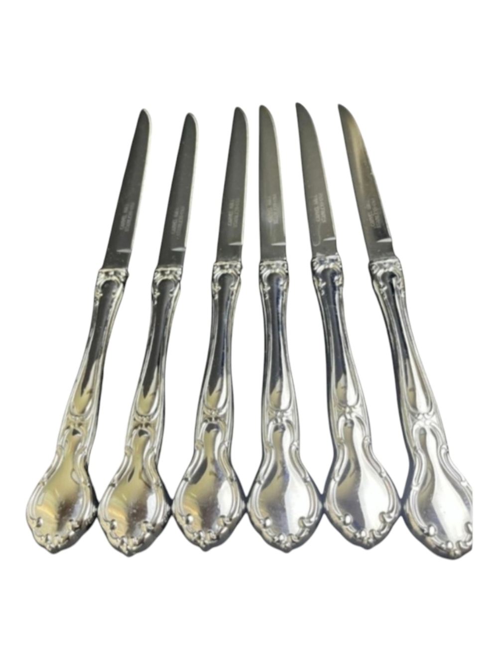 Set Of 6 VTG Carvel Hall Merrimack Towle CVH16 Glossy Stainless Steel USA 8.5"